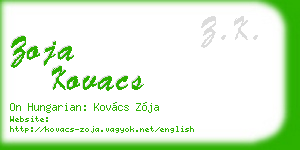 zoja kovacs business card
